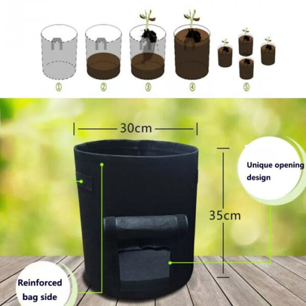 Felt Plant Grow Bags Nonwoven Fabric Garden Pot Greenhouse Vegetable Growing Bags - Image 3