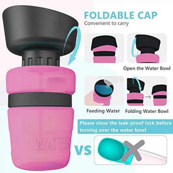 Foldable Cap Outdoor Dog Water Bottle - Image 5