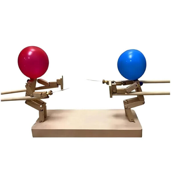 Balloon Bamboo Man Battle Wooden Bots Battle Game Two-Player Fast-Paced - Image 6